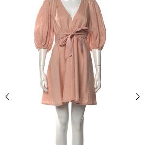 Zimmermann Blush Pink Mini Dress with Puff Sleeves